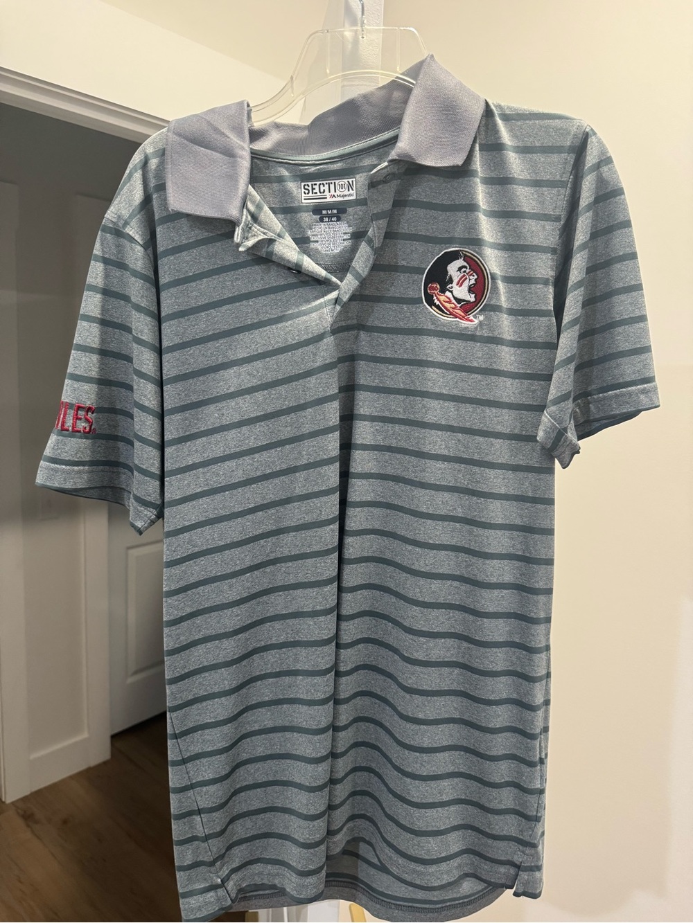 Section Kids' Gray Striped Polo with Team Patch